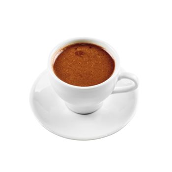 cup of hot chocolate isolated on a white background