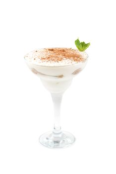 milk cocktail with chocolate and mint