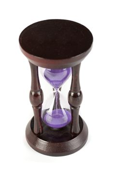 hourglass closeup isolated on a white background