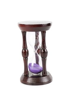 hourglass closeup isolated on a white background