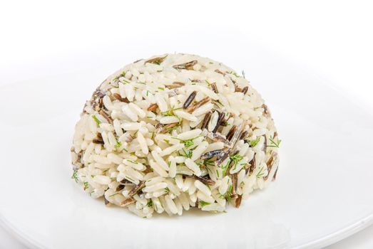 Rice with vegetable on a plate