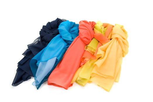 color shawls isolated on a white background