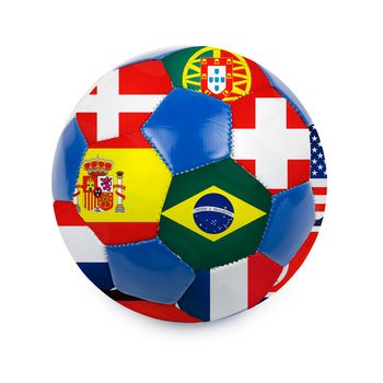World cup football with nations flags isolated on a white