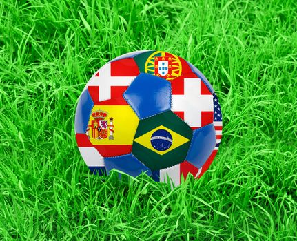 World cup football with nations flags isolated on a white
