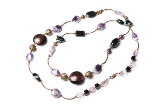 bracelet with color gems isolated on a white background