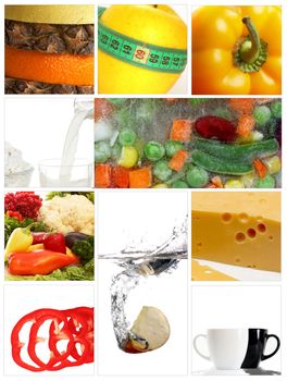 A set of ten images on topic diet