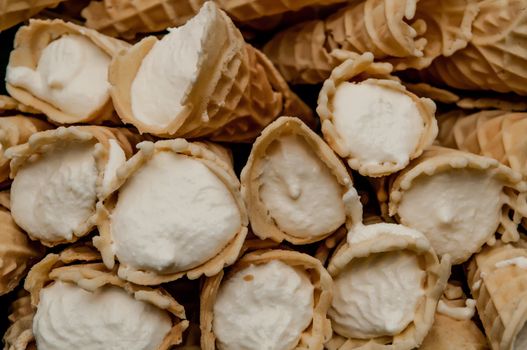 Traditional pizzelle holiday cookies cannoli