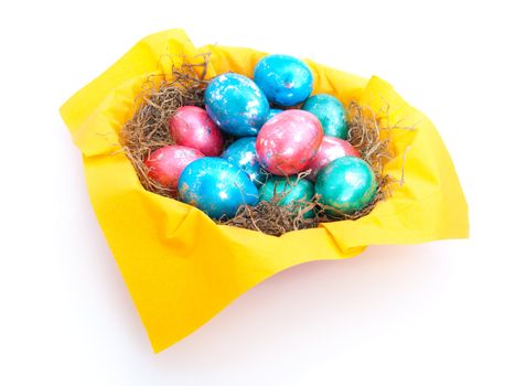 colored Easter eggs, isolated on a white background