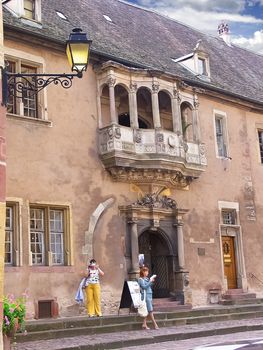 09/14/2007. Colmar. France. Two young women looking at the sights of the city