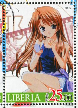 LIBERIA - CIRCA 2005: stamp printed by Liberia, shows Anime Sister Princess, circa 2005