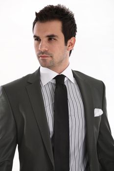 Elegant handsome man on white background