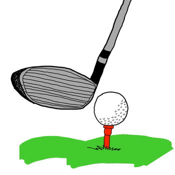 Golf game, Golf illustrations in sketch style