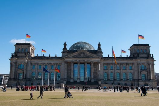 The building Reichstag  in the Berlin Germany