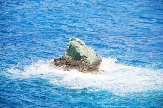 Part of the rock in the middle of the Aegean Sea