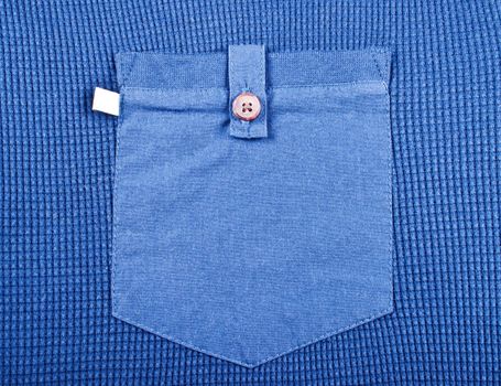 Pocket men's blue shirt close up