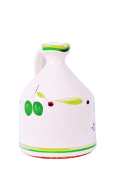 Bottle of olive oil on the white background isolated