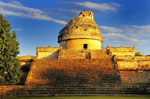 The observatory at Chichen Itza, mexoco, Yucatan