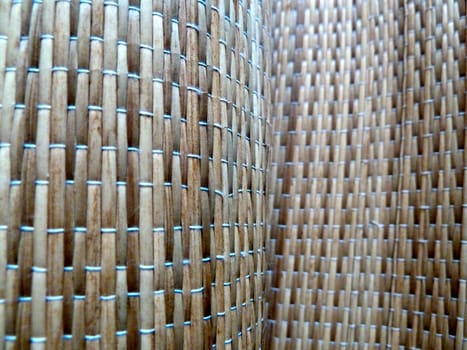 closeup of a bamboo matting roll