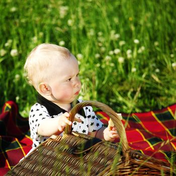 young smile boy enjoy on picnic 