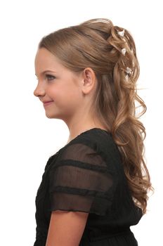 Little girl with beautiful hairstyle