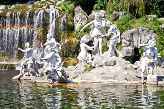 Famous Italian gardens of Reggia di Caserta, Italy.