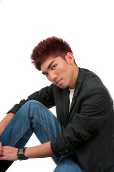 Asian man with beautiful haircut style 