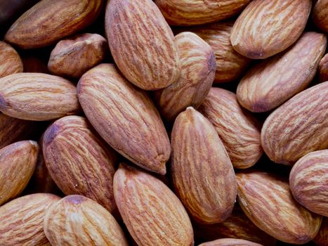 close up of almonds food background