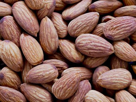 close up of almonds food background