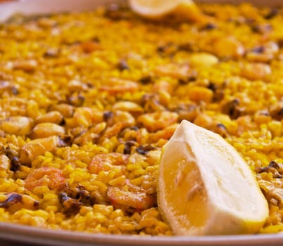 "Close capture of delicious Arroz a Banda"