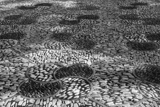 Intricate Chinese stone patio with complex design