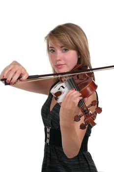 Teen playing violin