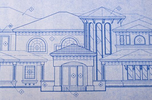 Blueprint of a luxury home