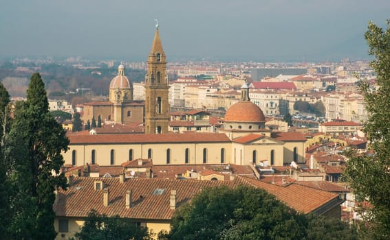 Panorama of Florence in the day in January