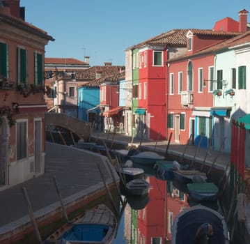 A winter day on the island of Burano, near Venice.