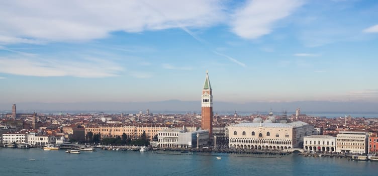 View of Venice from the top on a clear day in winter