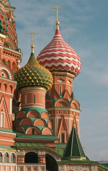 Detail of St. Basil's Cathedral on Red Square in Moscow