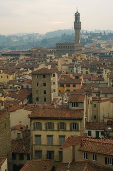 View from the bell tower of Florence Duomo in winter