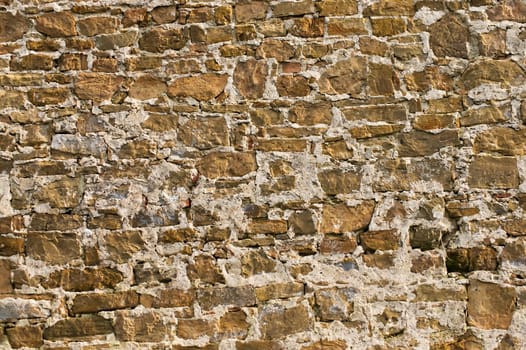 Ancient medieval stone wall masonry of Florence