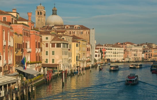 View of the Grand Canal in Venice from the bridge Skaltsi in January