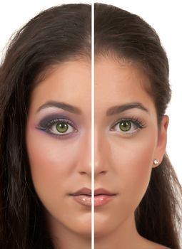 Day and Night make up ( one side day make up, the other side night make up )