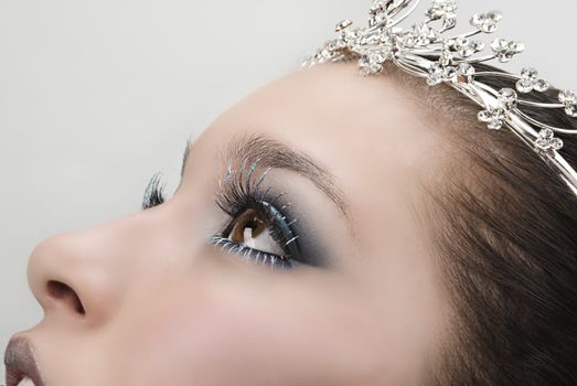 Girl with beautiful make up and tiara