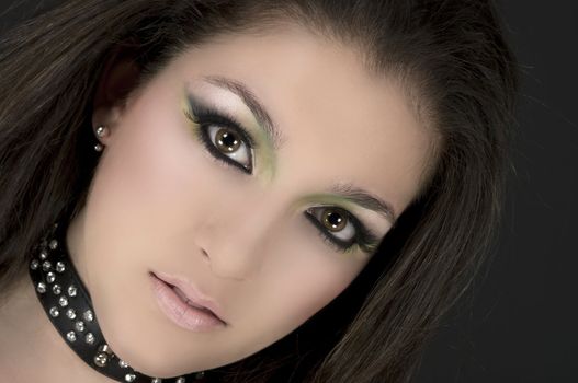 Rock singer with beautiful make up