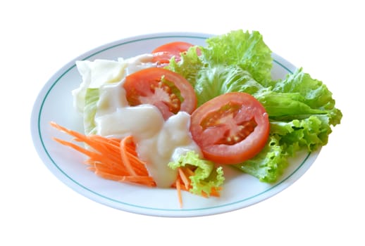 fresh vegetable salad with creamy sauce
