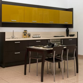 View of a modern kitchen interior