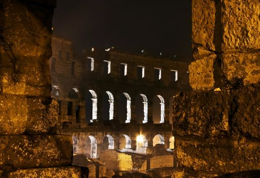 Legendary colosseum from ancient times, location - Pula, Istra, Croatia