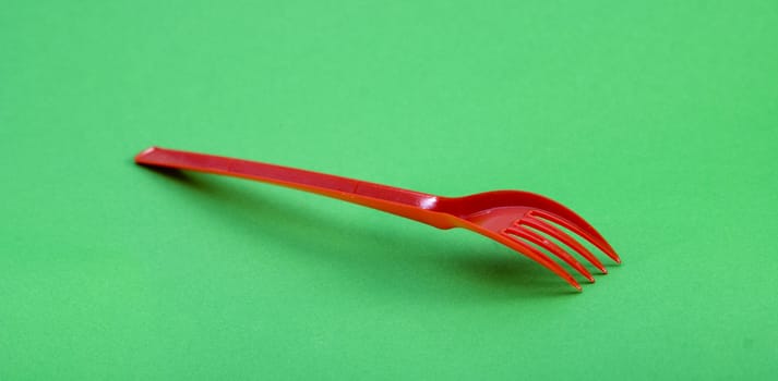 red plastic fork