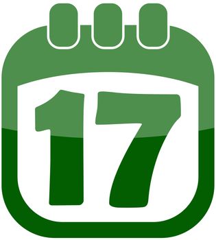 icon of March 17 in a calendar vector illustration