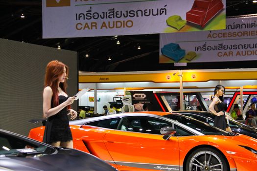 BANGKOK, THAILAND - April 2- Lamborghini is shown in Bangkok international motor show 2013 on April 2, 2013 in Bangkok, Thailand.