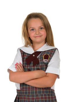 Elementary school student with her school uniform