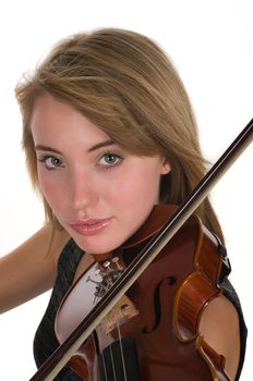 Girl playing violin. 